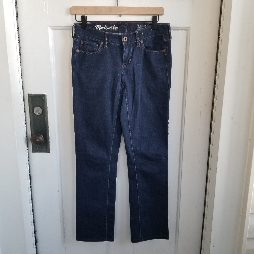 Madewell Rail Straight Dark Wash Jeans, Sz 26